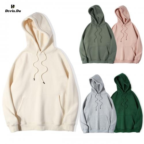 Women solid color casual hoodie        