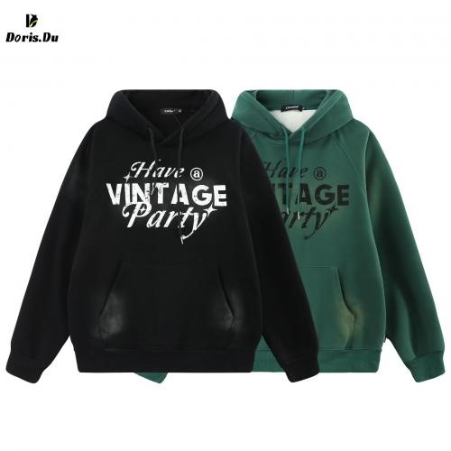Custom Printed 100%cotton Long Sleeve Hoodies For Men        