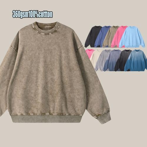DTG 360gsm plus size 100% cotton shoulder custom men sweatshirt hoodie        