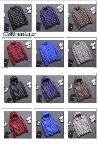Custom Lightweightr Men 500gsm Winter Bubble Down Coat Puffer Jackets With Hood        