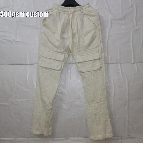 ODM Custom New Hots 300Gsm 100%Cotton For Men's Style High Street Cargo Pants Sweatpants        