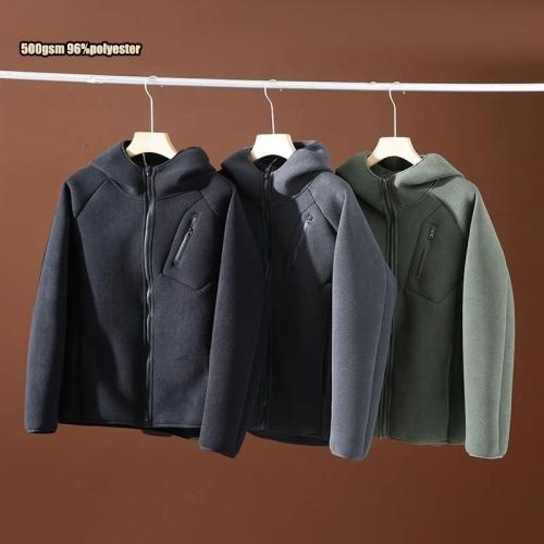 Winter 500Gsm Custom Men'S Thick Fleece Warmth And Windproof Polar Fleece Hoodie        
